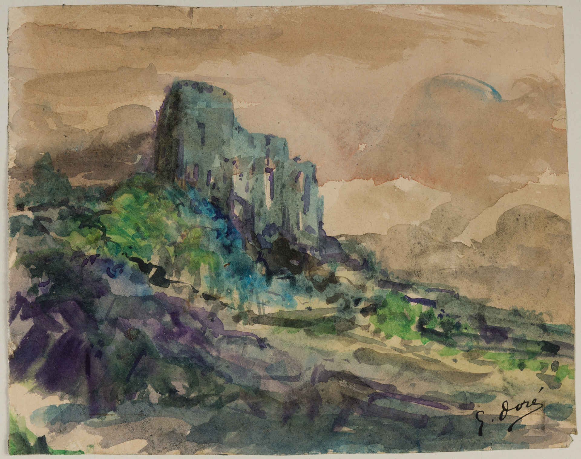 Gustave Doré — Landscape with ruins of a Castle