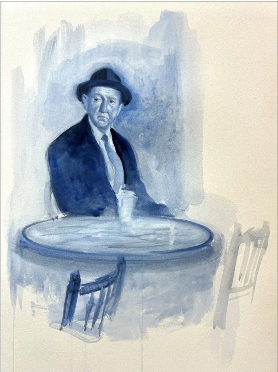 Alexander Klingspor — Portrait of a Man at a Café in Notting Hill