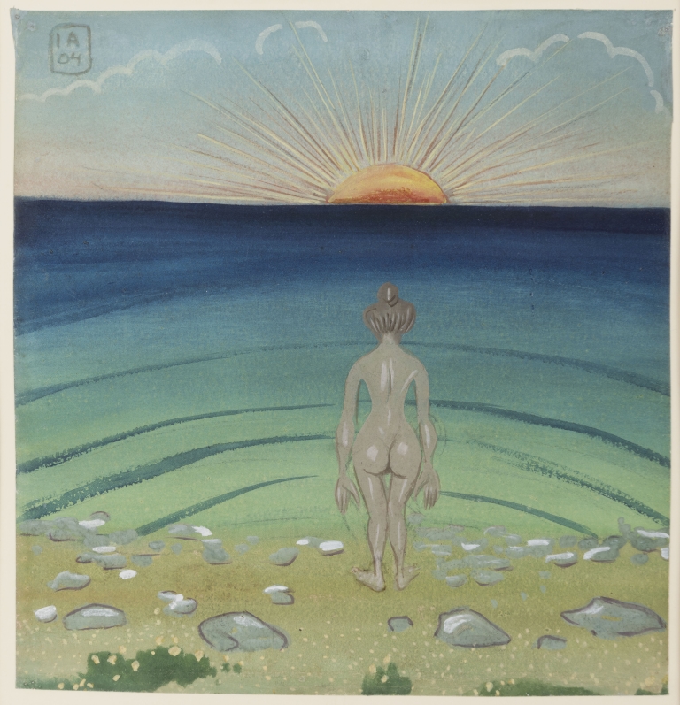 Ivar Arosenius — The girl at the water's edge (Flickan i vattenbrynet), 1904
